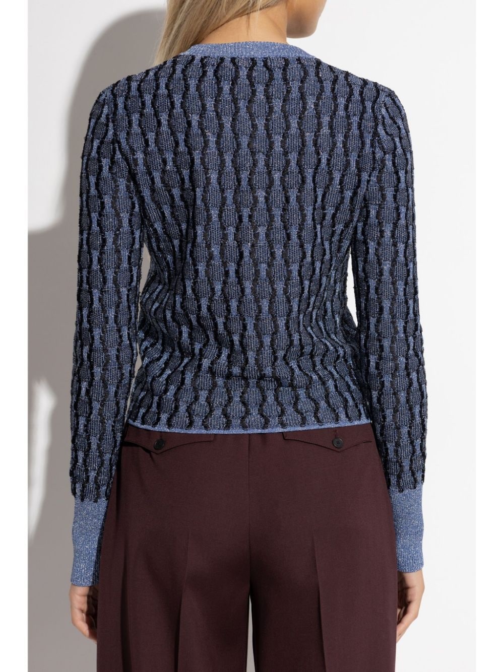 metallic knitted cardigan - 4