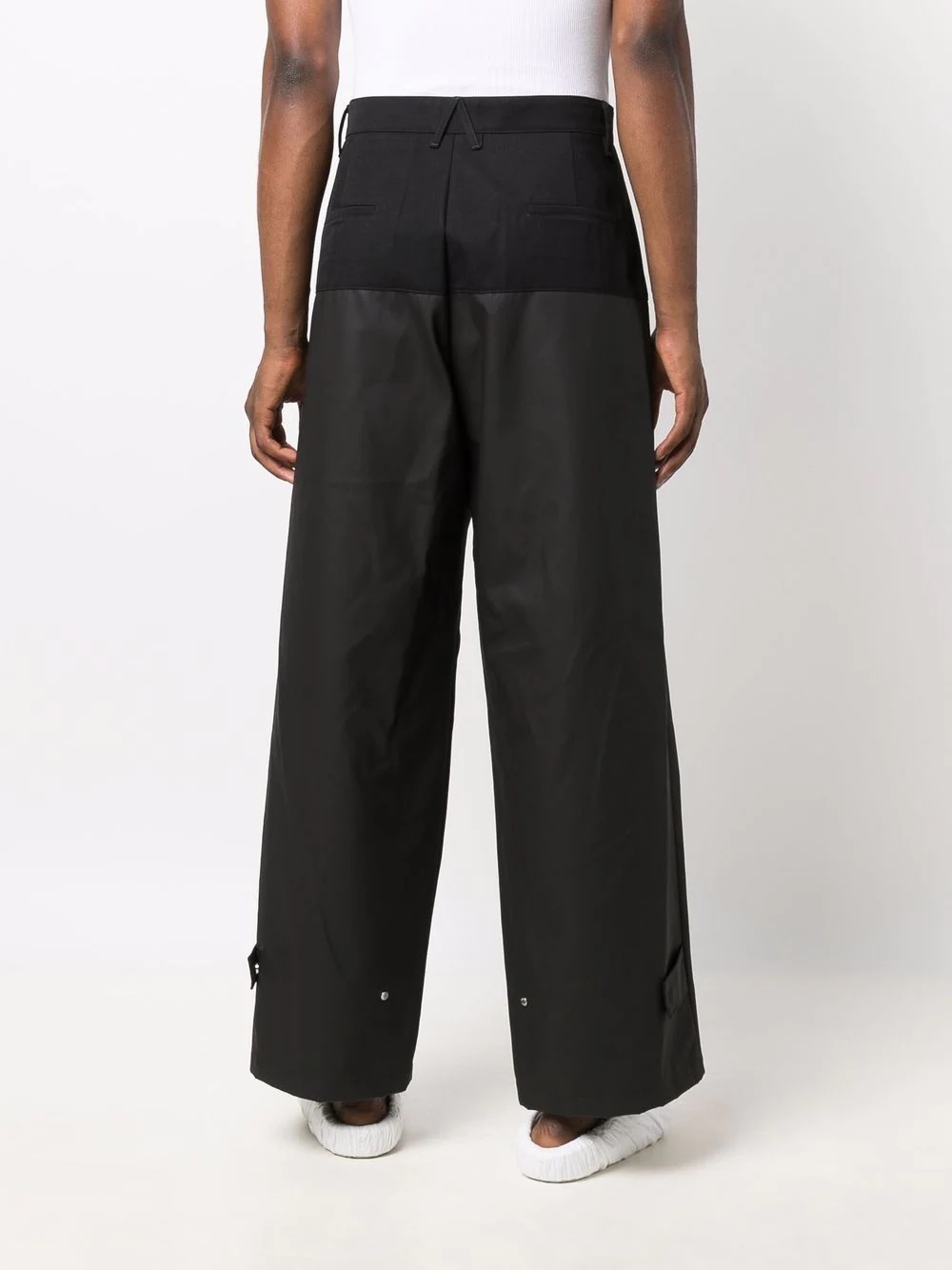 two-toned straight trousers - 4