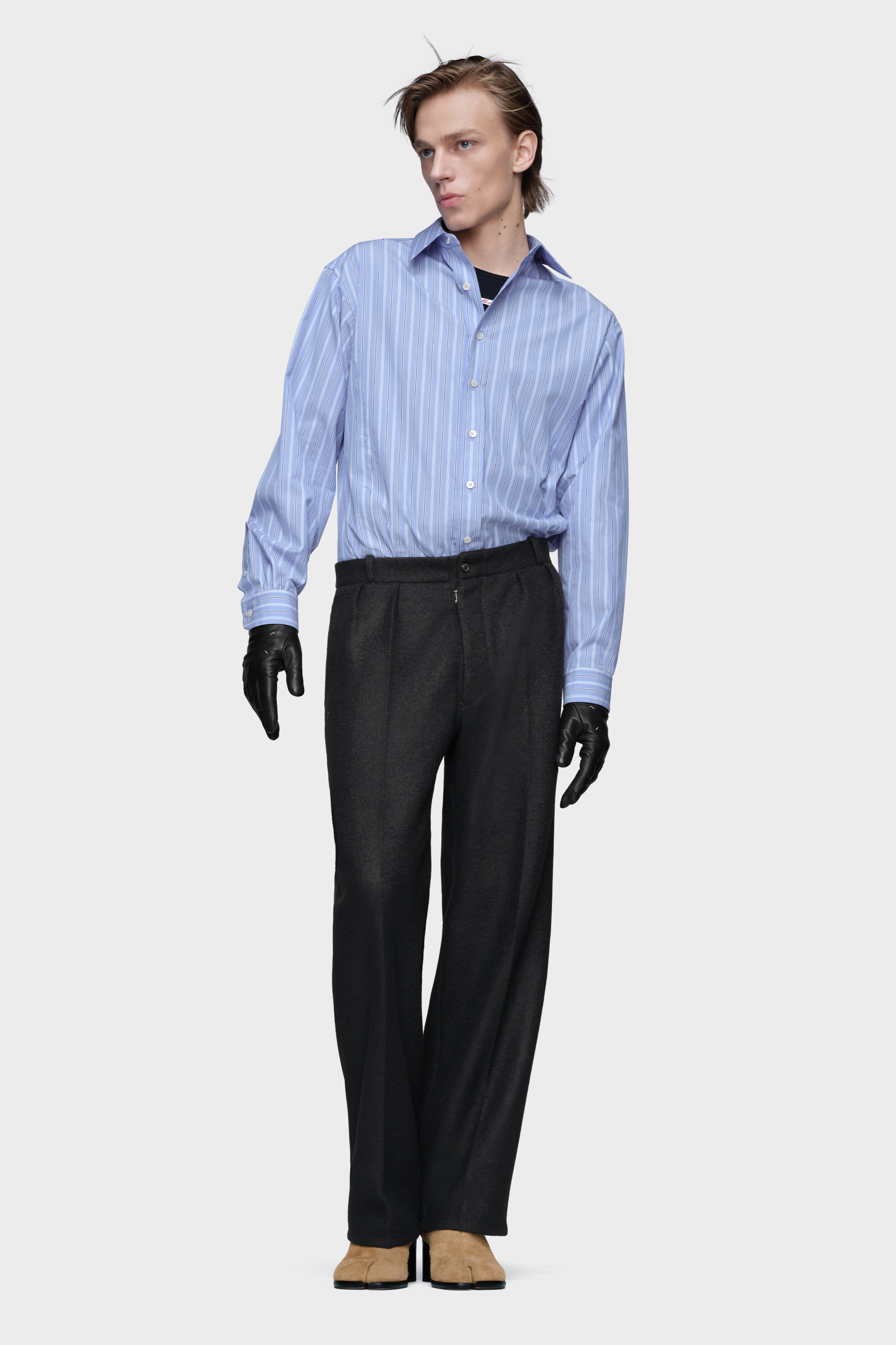 Felted Wool Straight-Leg Trousers - 6