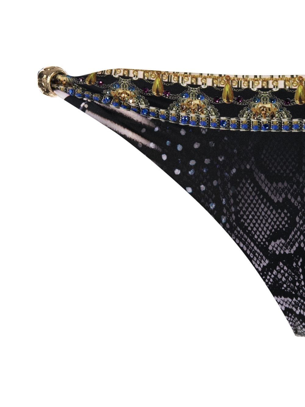 animal-print halterneck bikini - 3