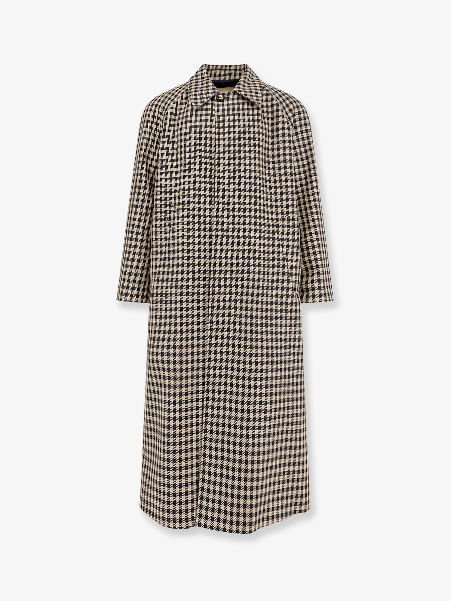 Valentino Wool And Cotton Coat With Vichy Motif - 1
