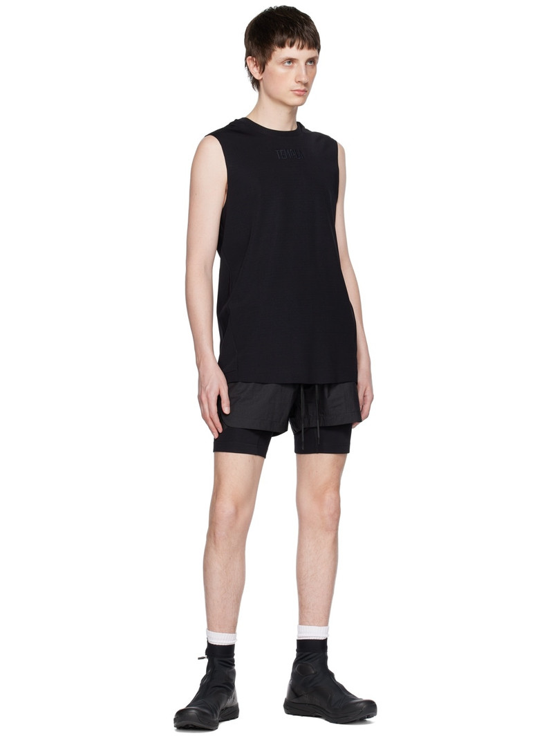 TEMPLA Black Layered Track Shorts outlook