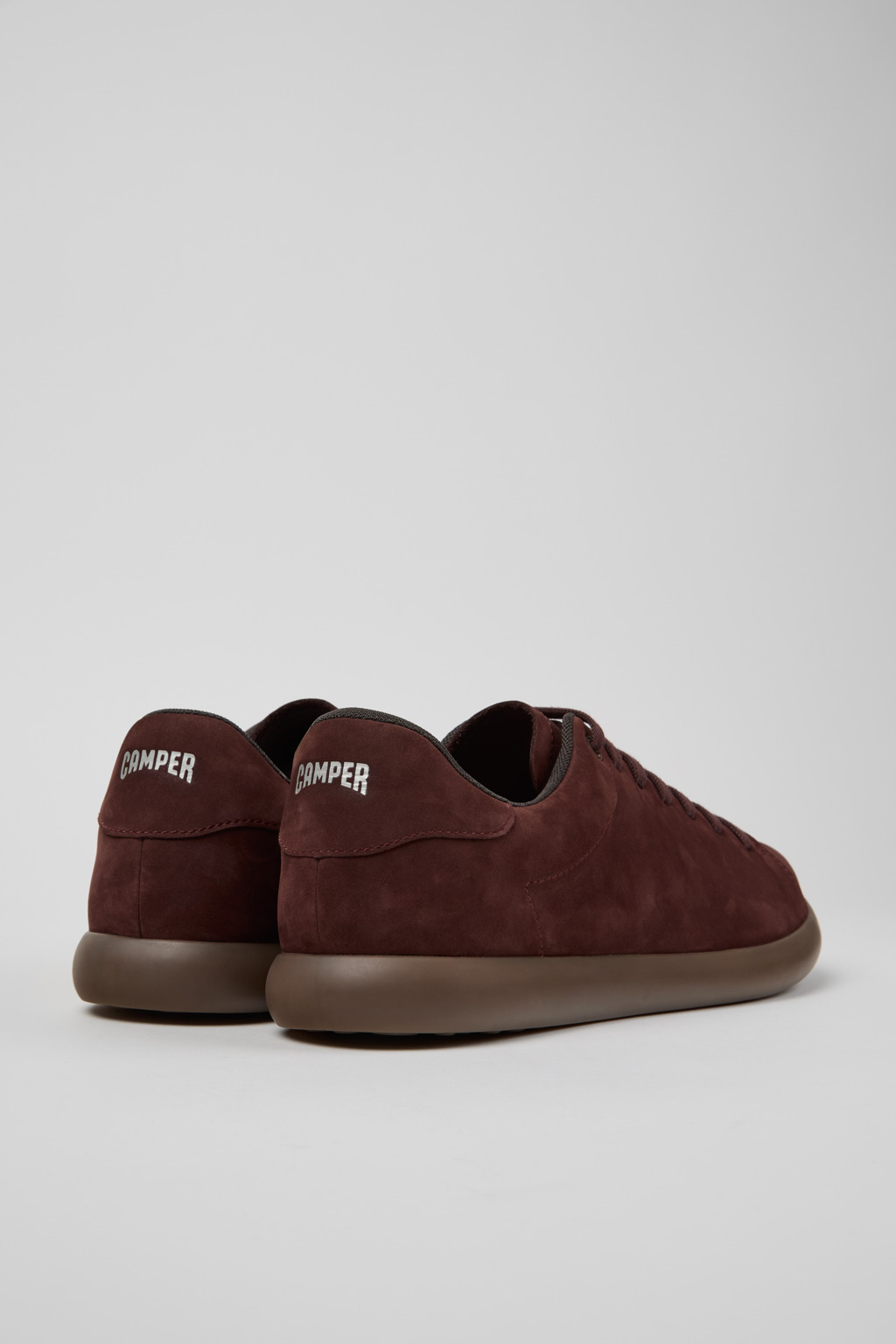 Burgundy Nubuck Sneakers for Men. - 3