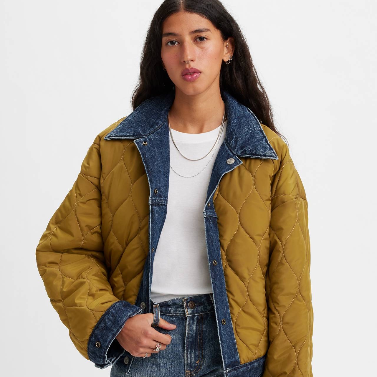 REVERSIBLE BUBBLE TRUCKER JACKET - 4
