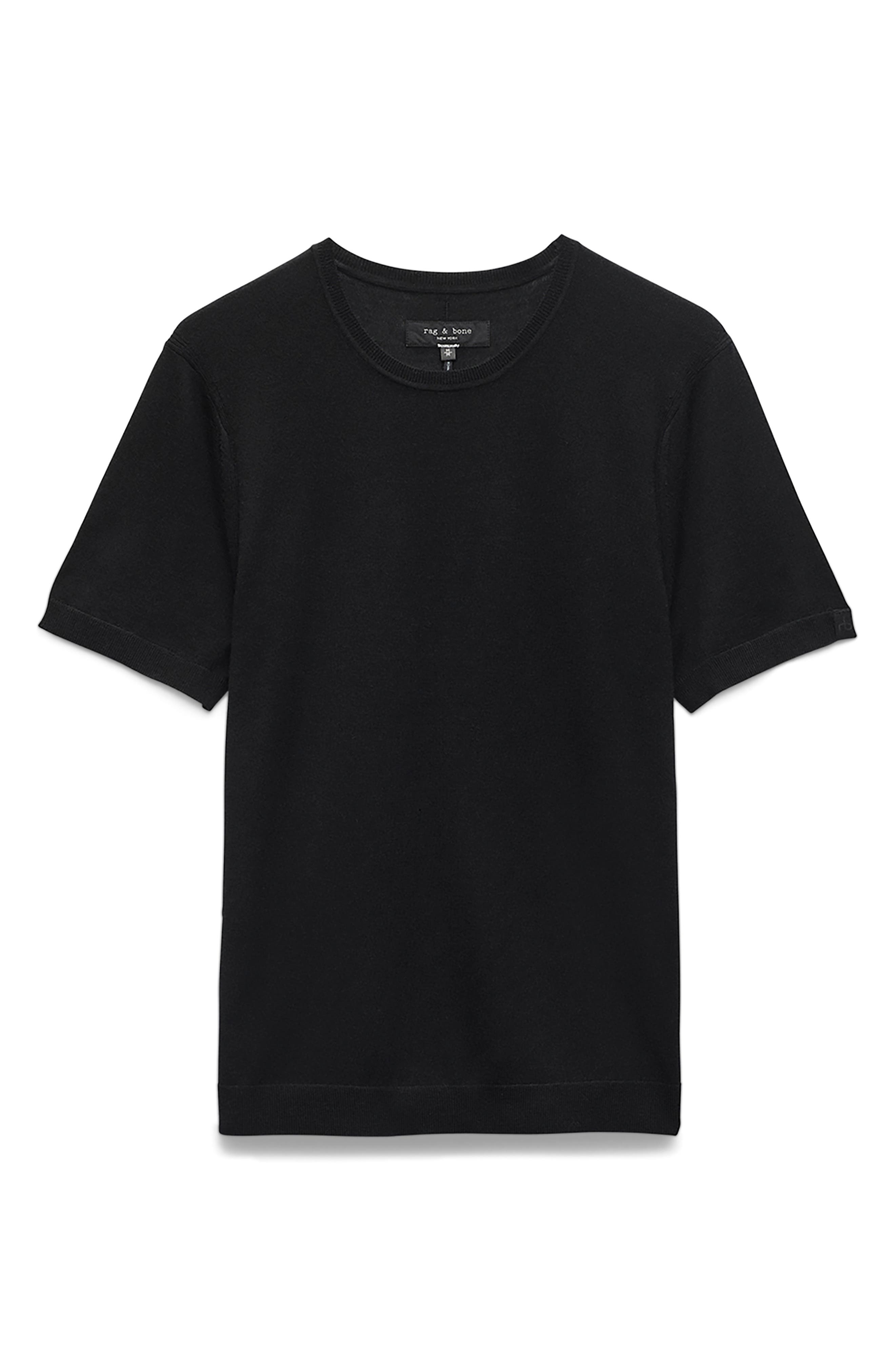 rag & bone Aulton Wool Blend T-Shirt in Black at Nordstrom - 5