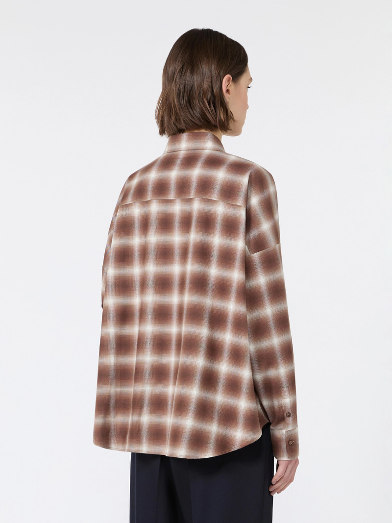 WKSFIORITO Check design cotton flannel shirt - BROWN 4