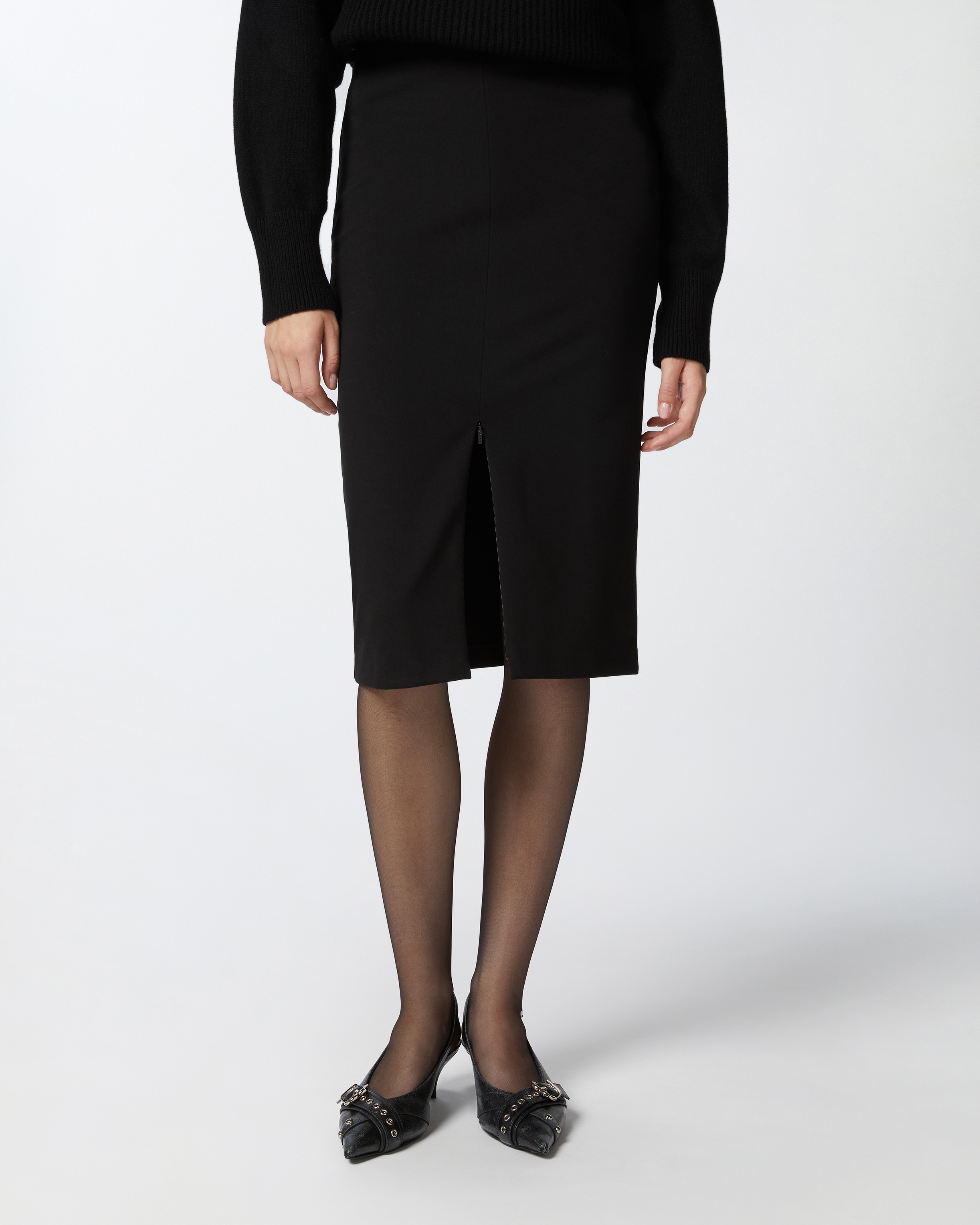 LONGUETTE SKIRT WITH SLIT AND ZIP - 3