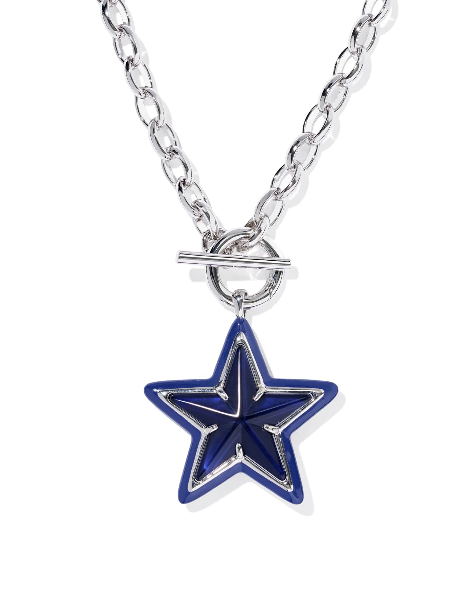 Cassidy Silver Enamel Statement Necklace - 1