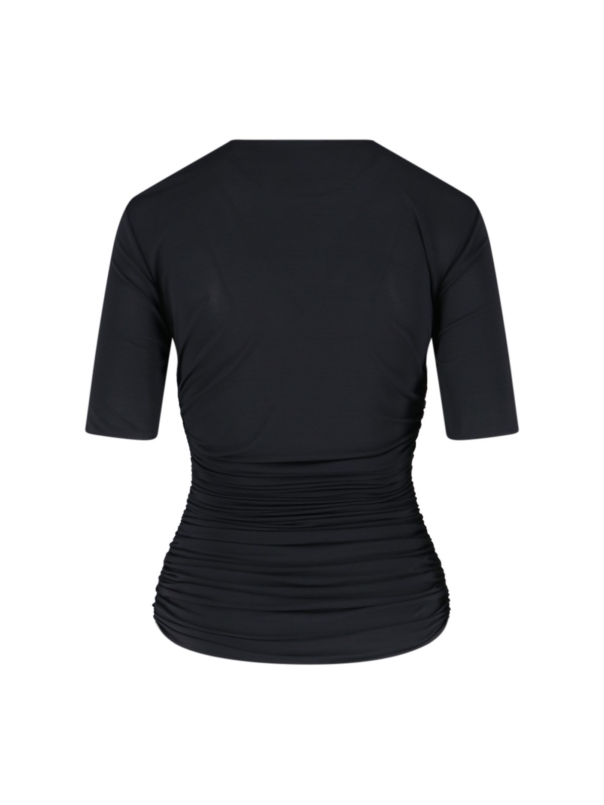 DRAPED VISCOSE T-SHIRT - 2