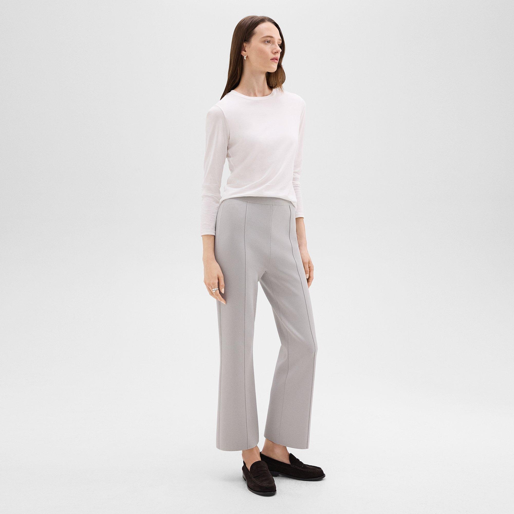 Cropped Flare Pant in Crepe Knit - 3