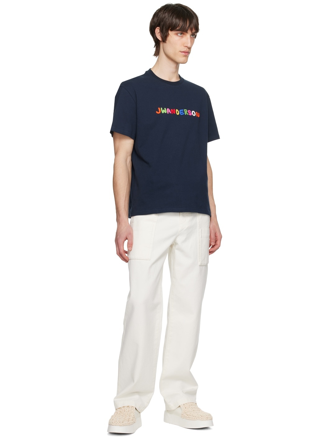 Navy Embroidered T-Shirt - 4