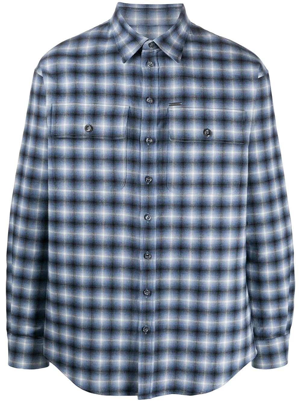 long-sleeve checked shirt - 1