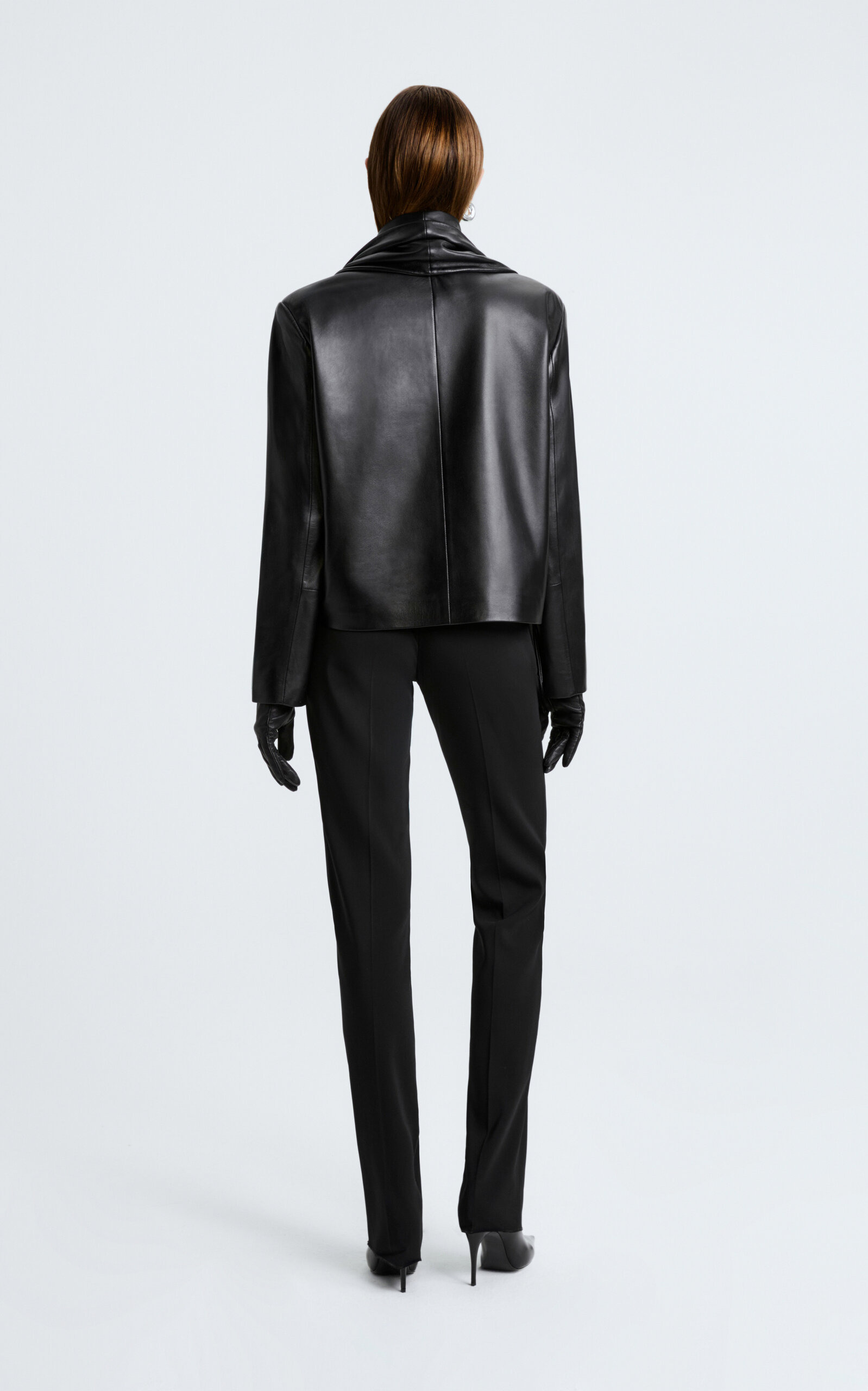 Layla Shawl Collar Lambskin Jacket black - 5