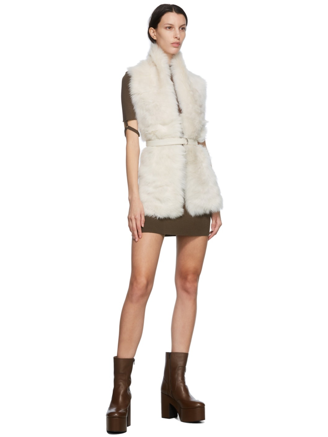 Off-White Shearling Scarf - 4