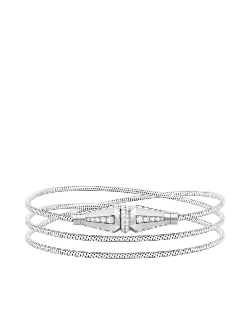 18kt white gold Jack de Boucheron triple wrap diamond bracelet - 1