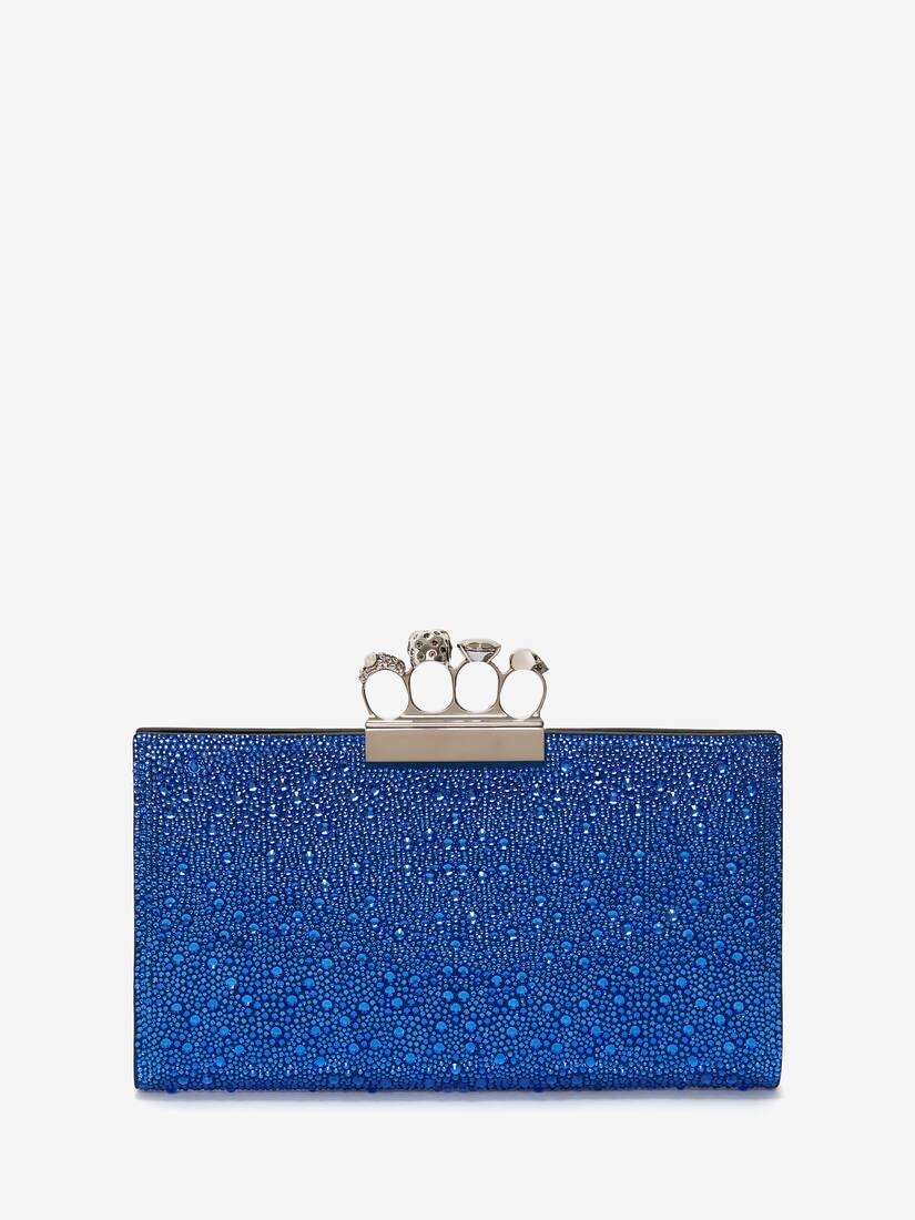 Jewelled Flat Pouch in Electric Blue - 3