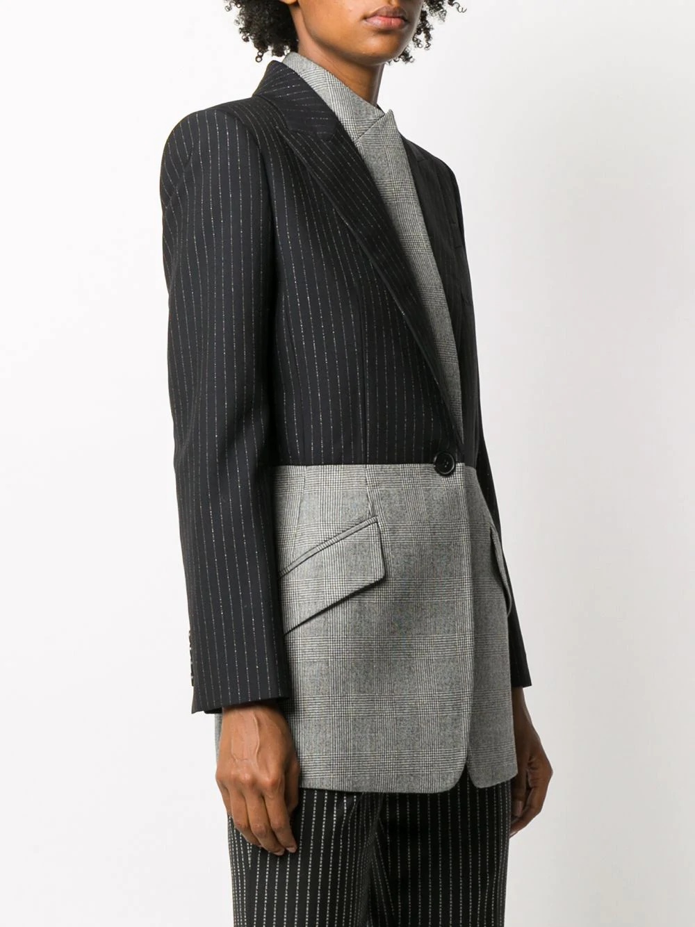 two-tone pinstripe coat - 3