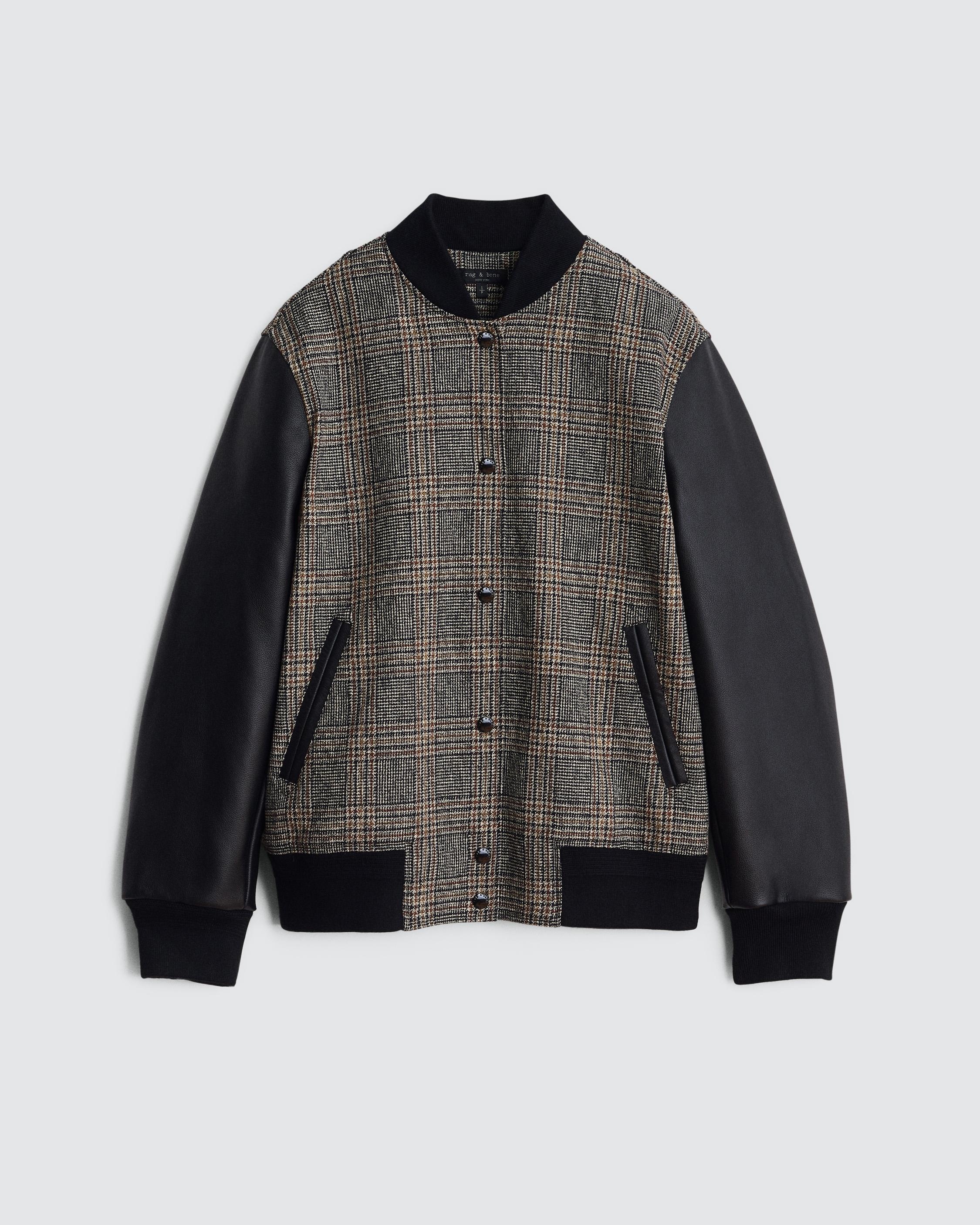 rag & bone Mace Cotton Leather Bomber Relaxed Fit Jacket | REVERSIBLE