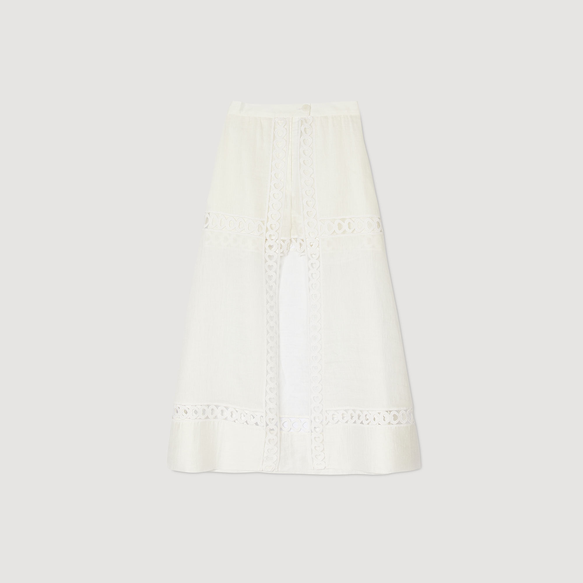 LONG LINEN-BLEND SKIRT WITH SHORTS - 1