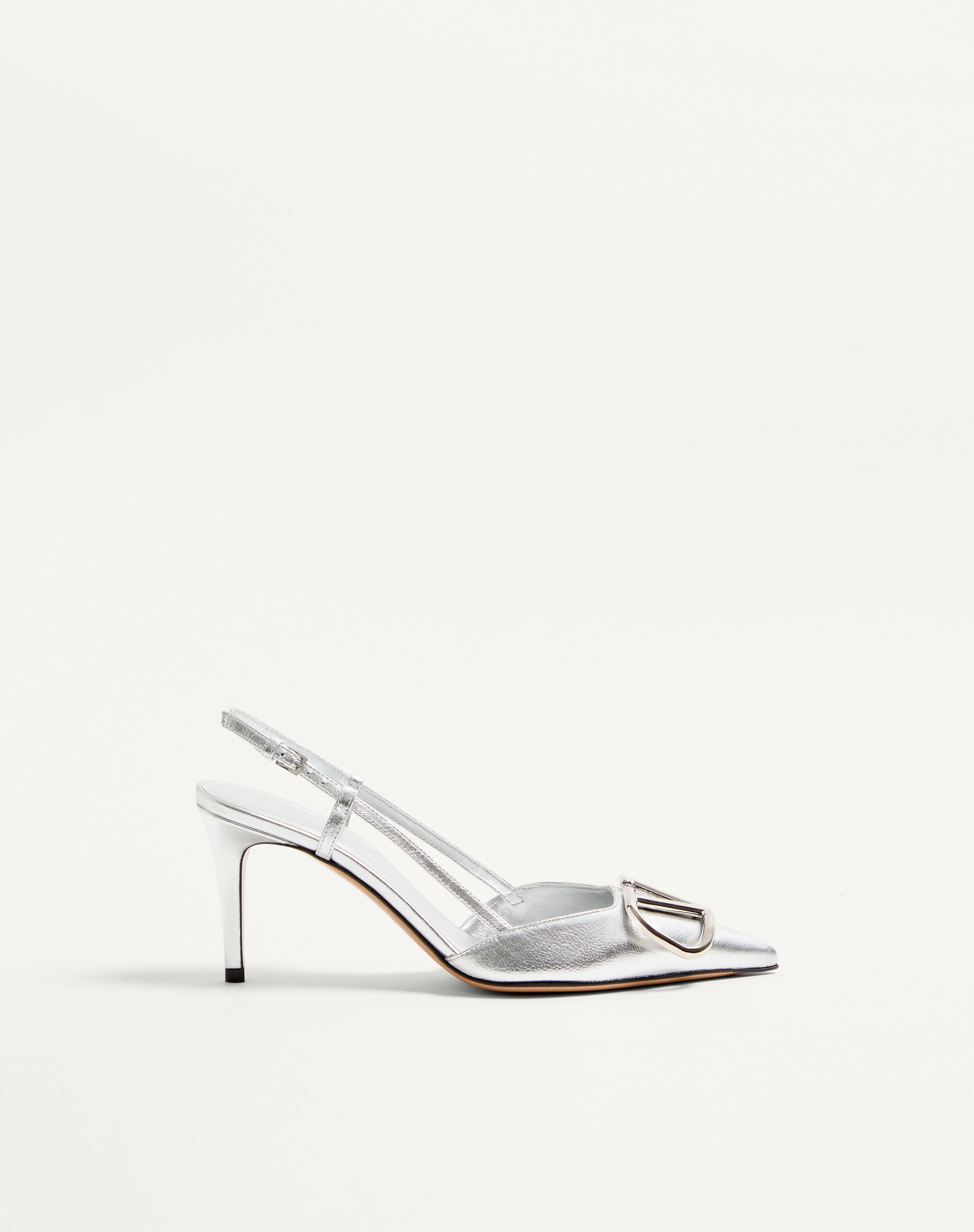 VLOGO SIGNATURE SLINGBACK PUMP IN LAMINATED NAPPA LEATHER 80MM - 1