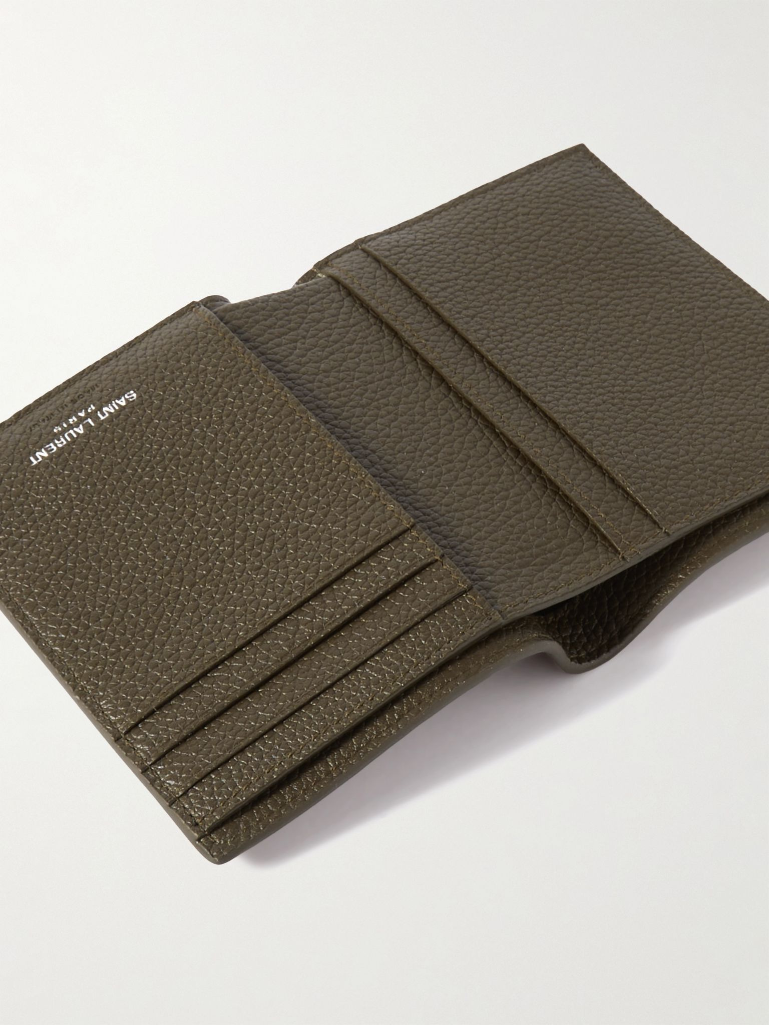 Logo-Appliquéd Full-Grain Leather Billfold Wallet Dark green - 4