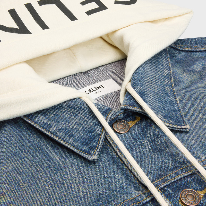 trucker jacket with hood in union wash denim 3