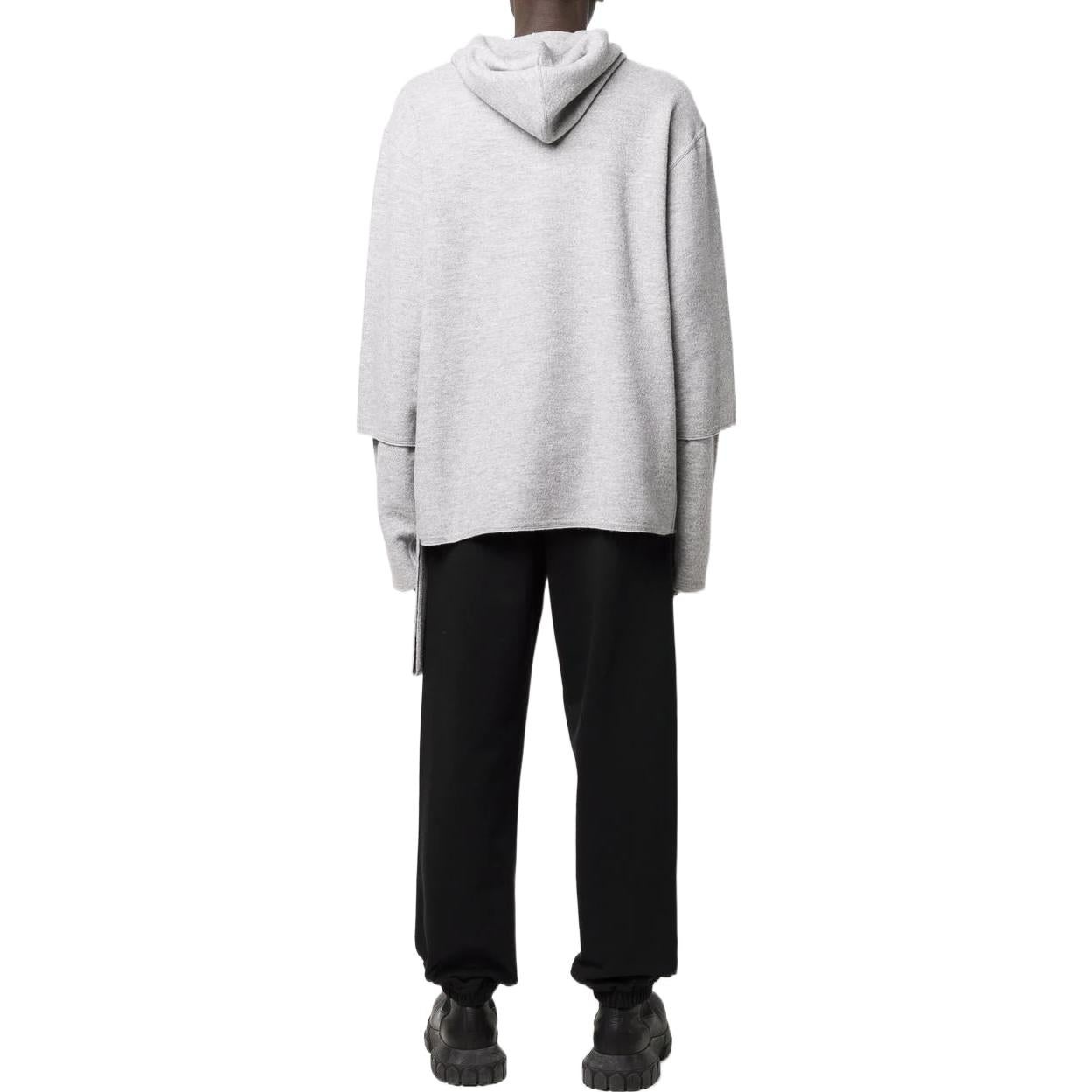 Men's Off-White SS22 Solid Color Cozy Drawstring Hooded Long Sleeves Gray OMHA138S22KNI0010606 - 3