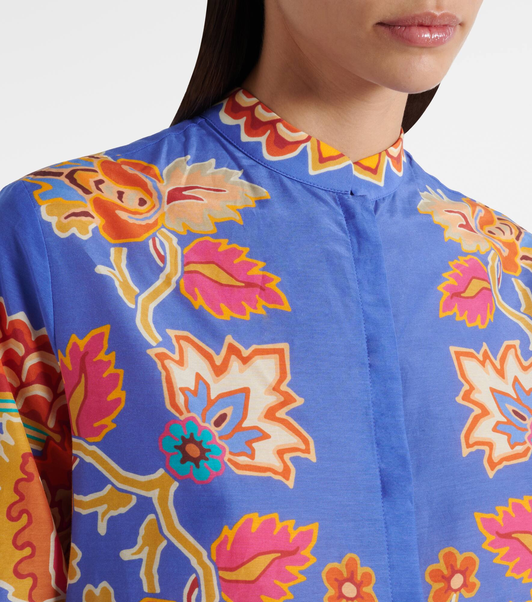 Floral cotton and silk shirt - 4
