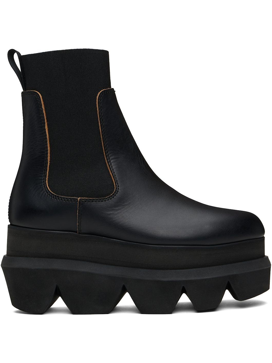 Black Leather Chelsea Boots - 1