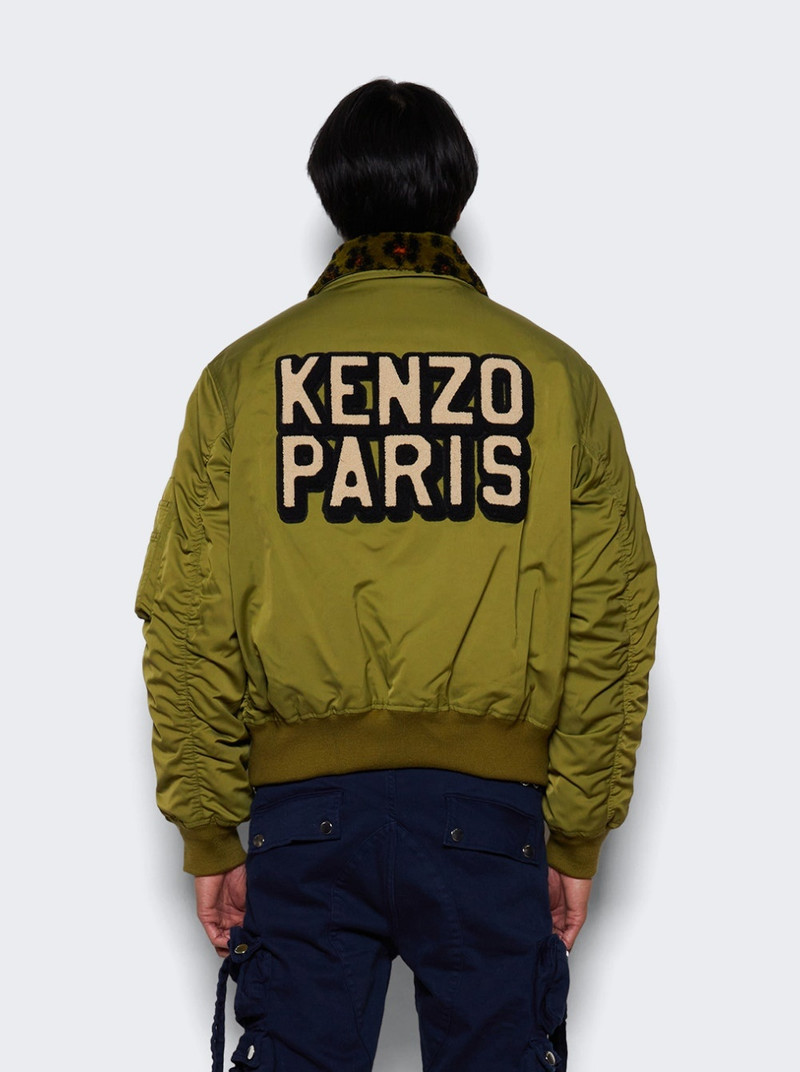Flight Fur Bomber Jacket Khaki 6