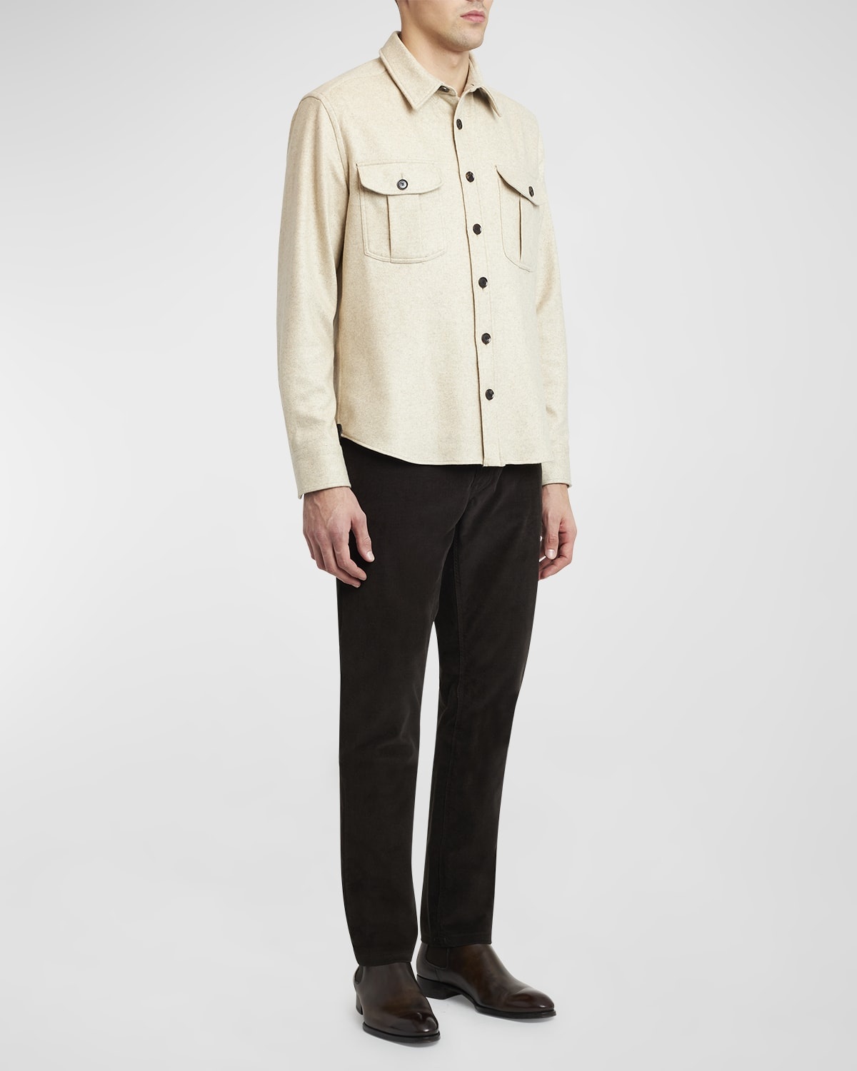 Men's Cashmere Jersey Overshirt - 2