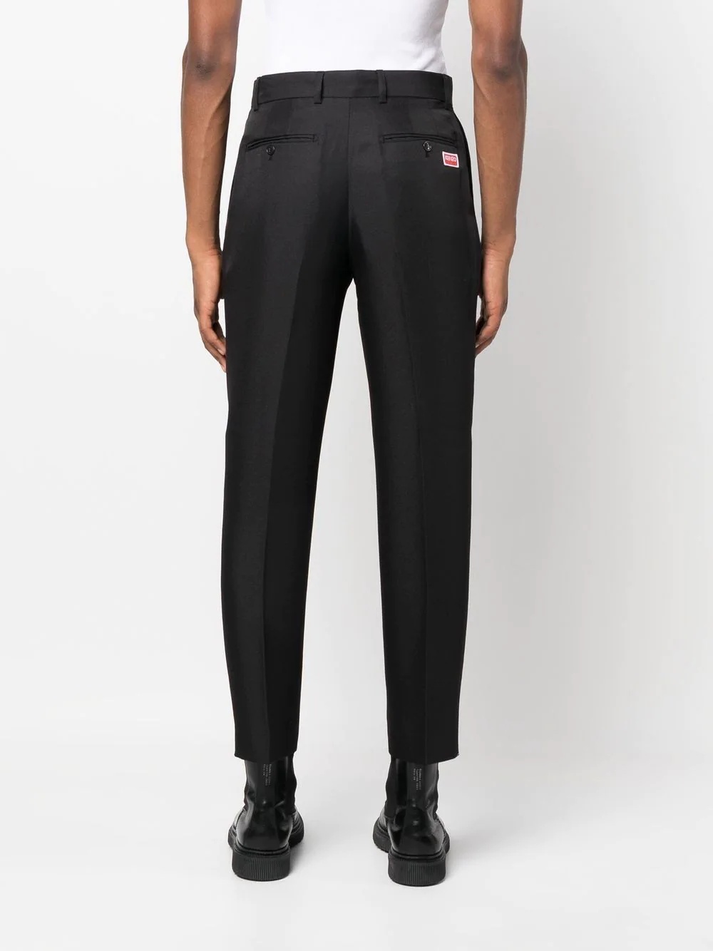 cotton tapered crop trousers - 4