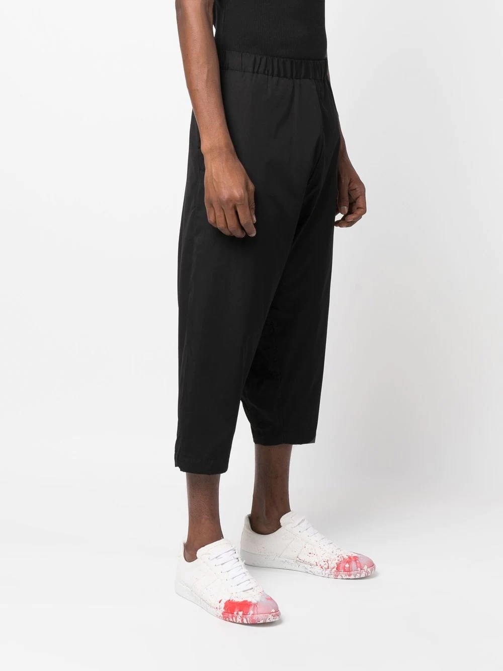 drop-crotch cropped trousers - 3