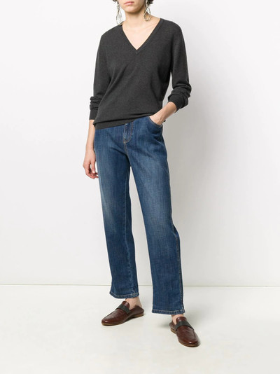 Brunello Cucinelli v-neck cashmere jumper outlook