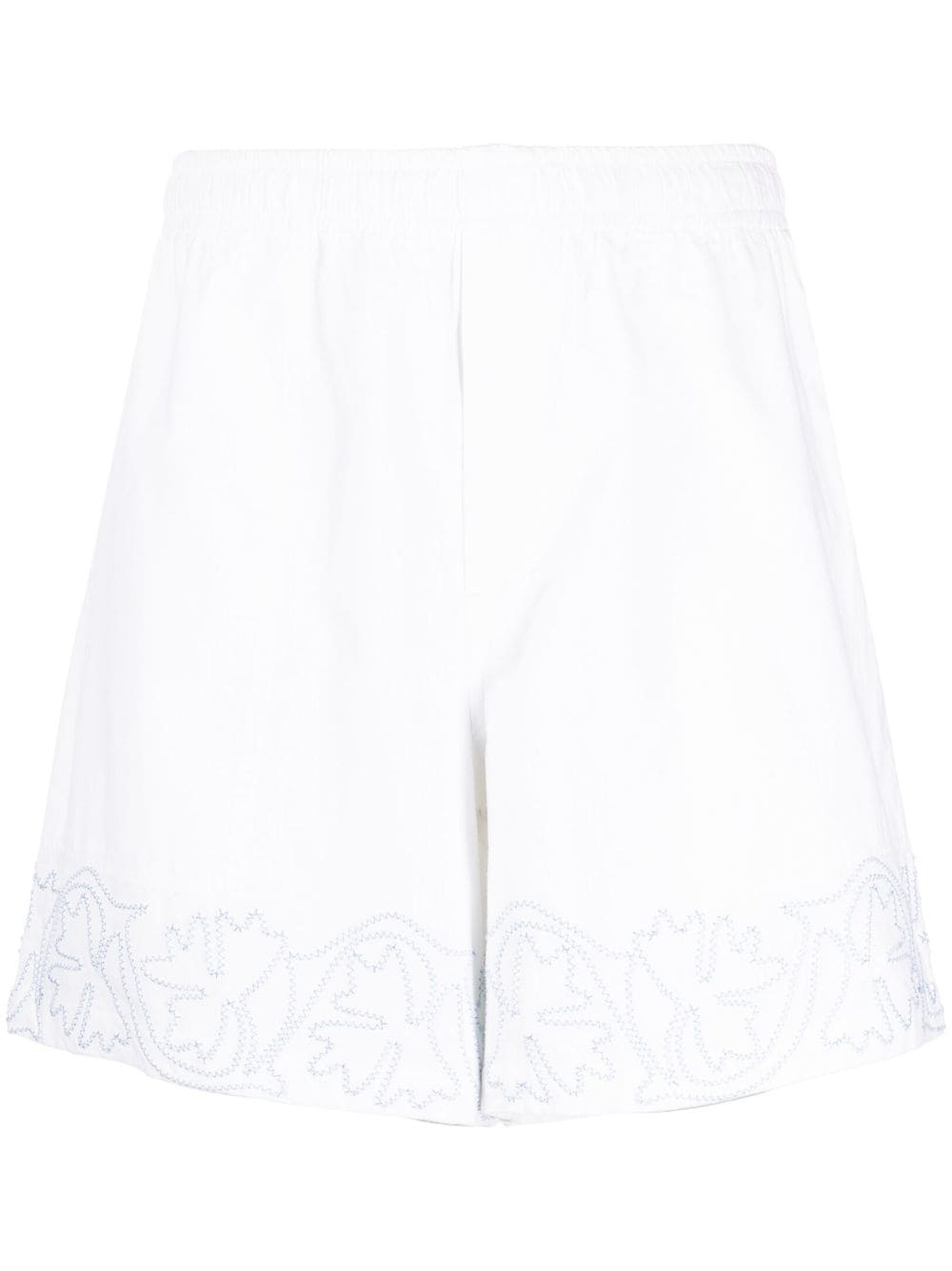 floral-embroidered cotton shorts - 1