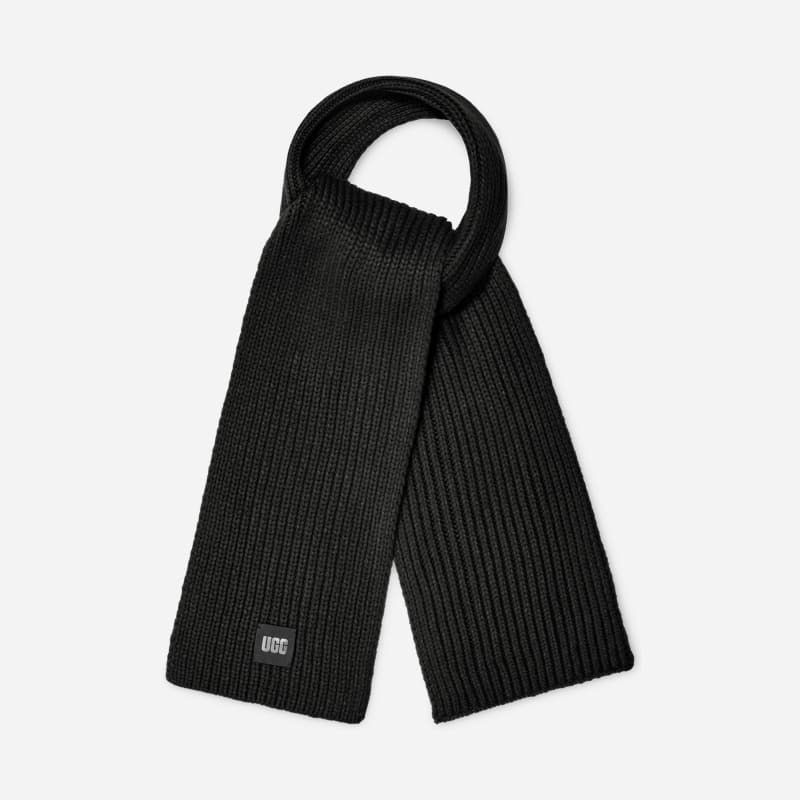 ® Women's Chunky Rib Knit Scarf Acrylic Blend Scarves in Black 1