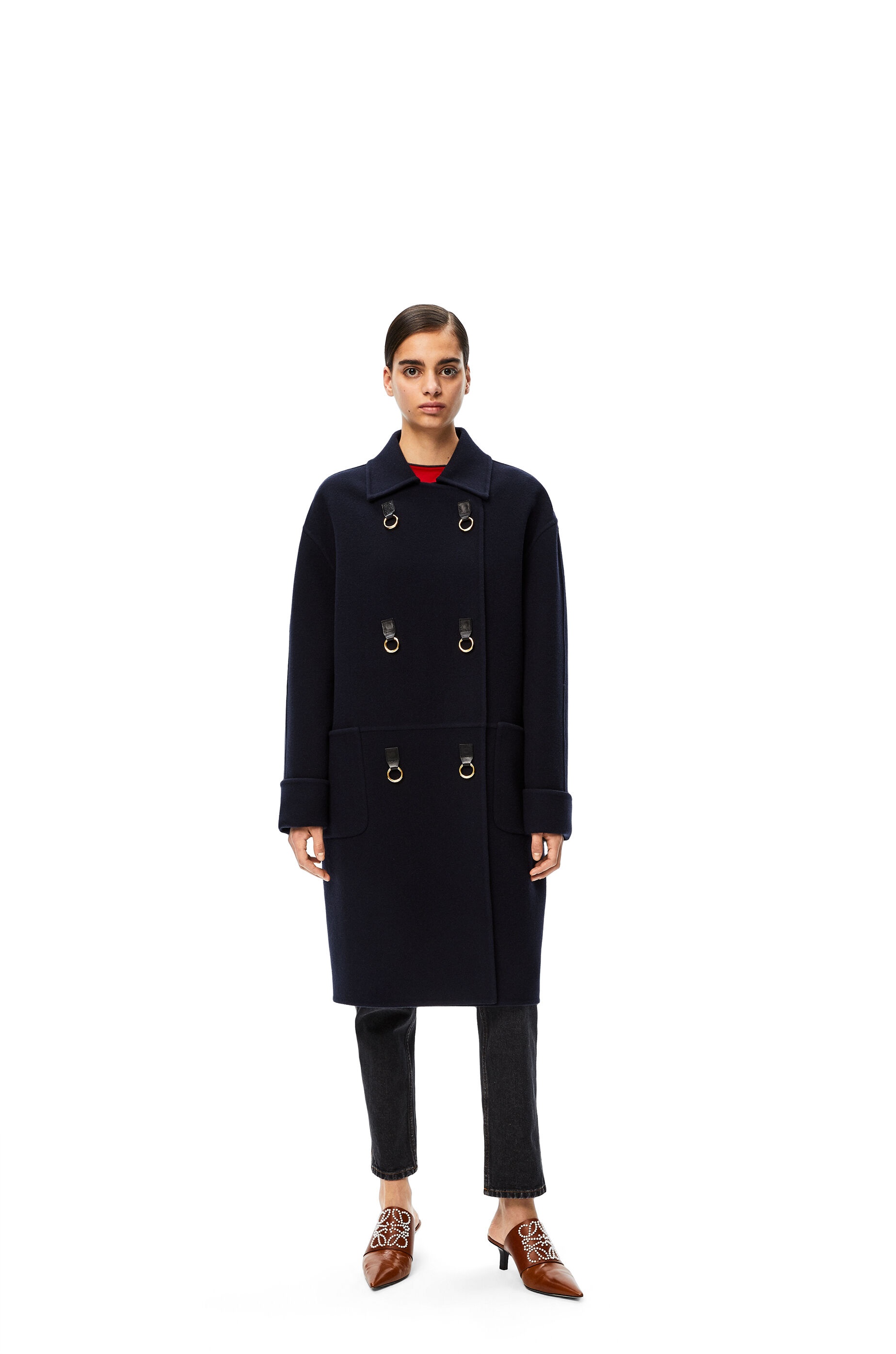 Oversize double breasted coat in wool and cashmere - 2