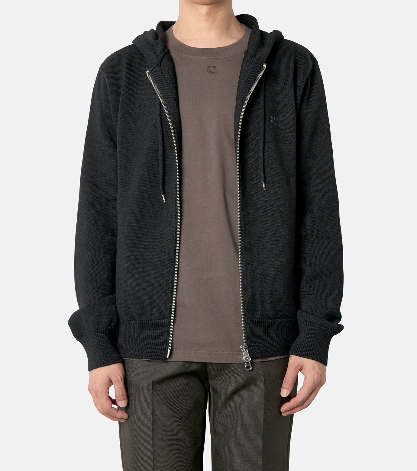 ZIPPED  WOOL HOODED CARDIGAN - 2