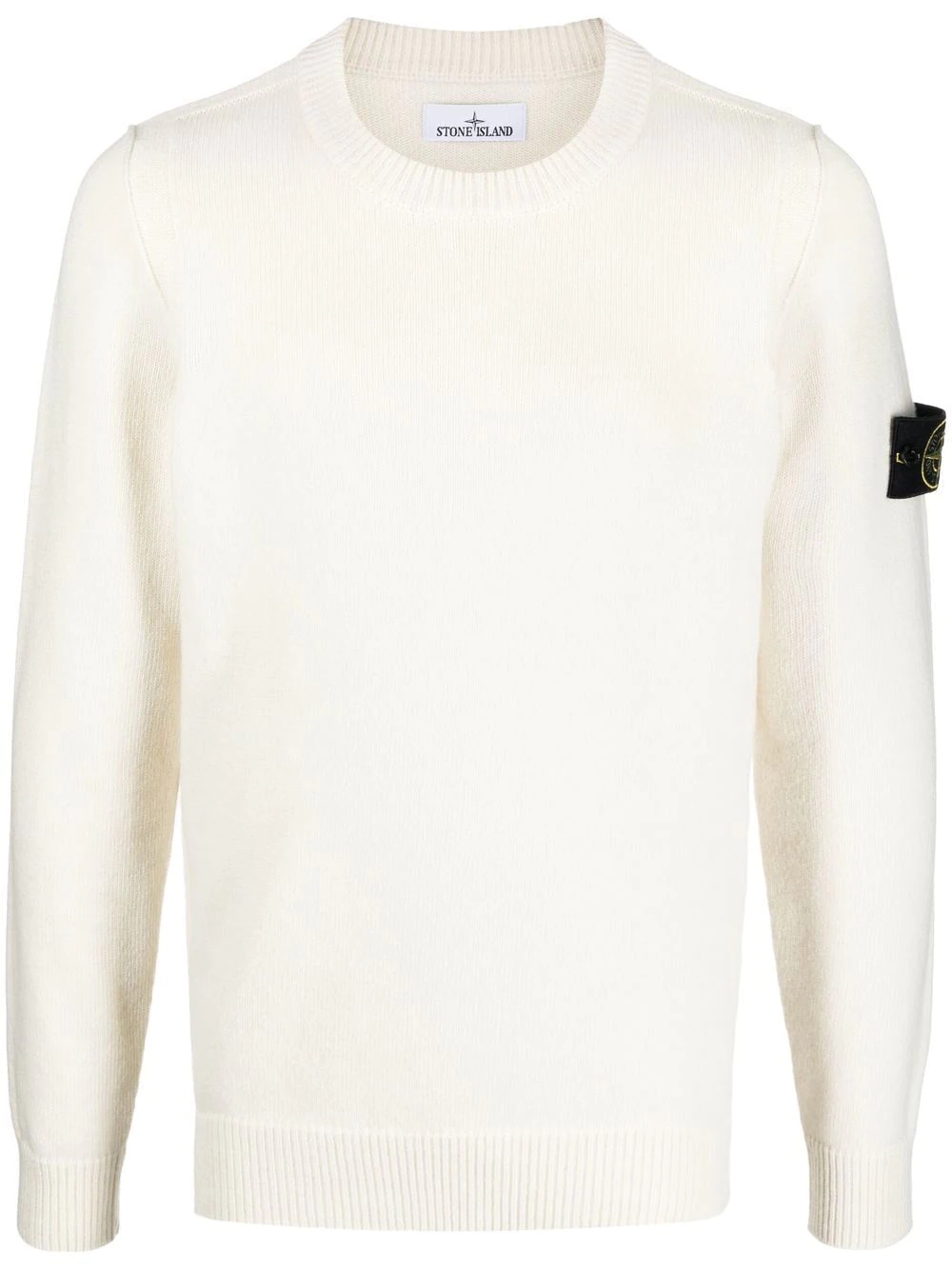 Compass-patch crew-neck jumper - 1