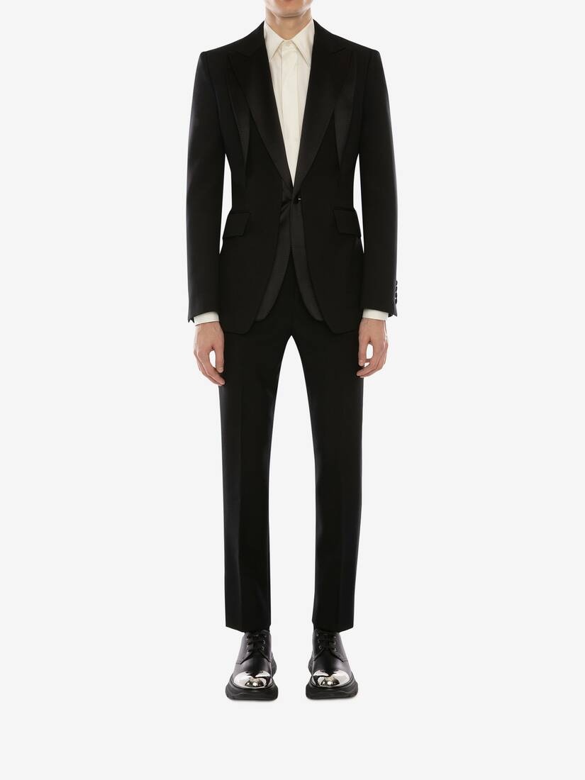 Wool Gabardine Cigarette Pants in Black - 2