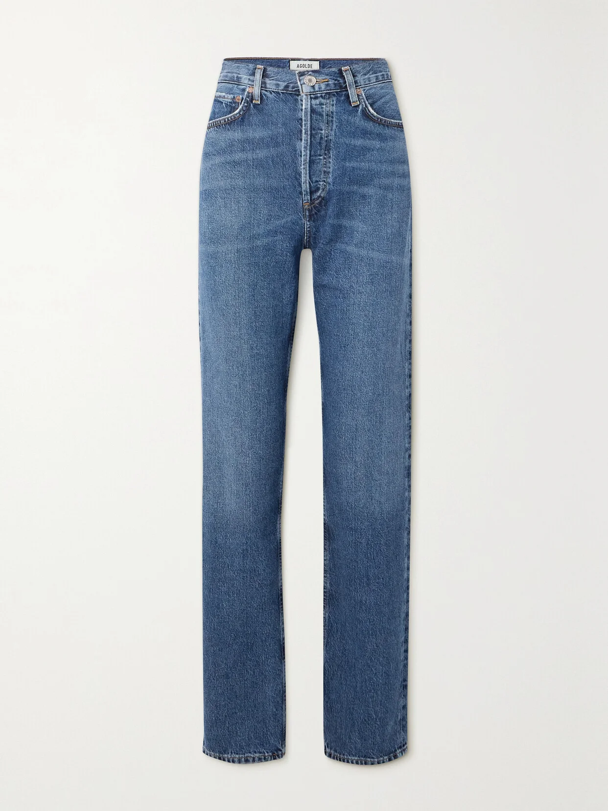 + Net Sustain 90's Pinch Waist Long High-rise Straight-leg Organic Jeans - 1