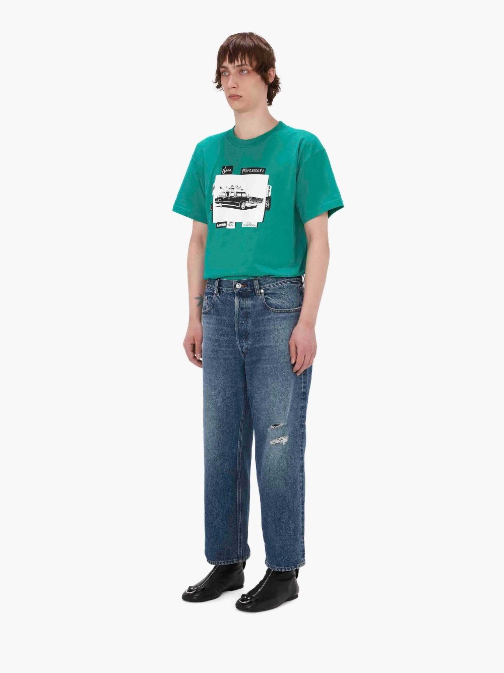 A.P.C. X JW ANDERSON - APC JEAN ULYSSE - WIDE LEG DENIM JEANS - 4