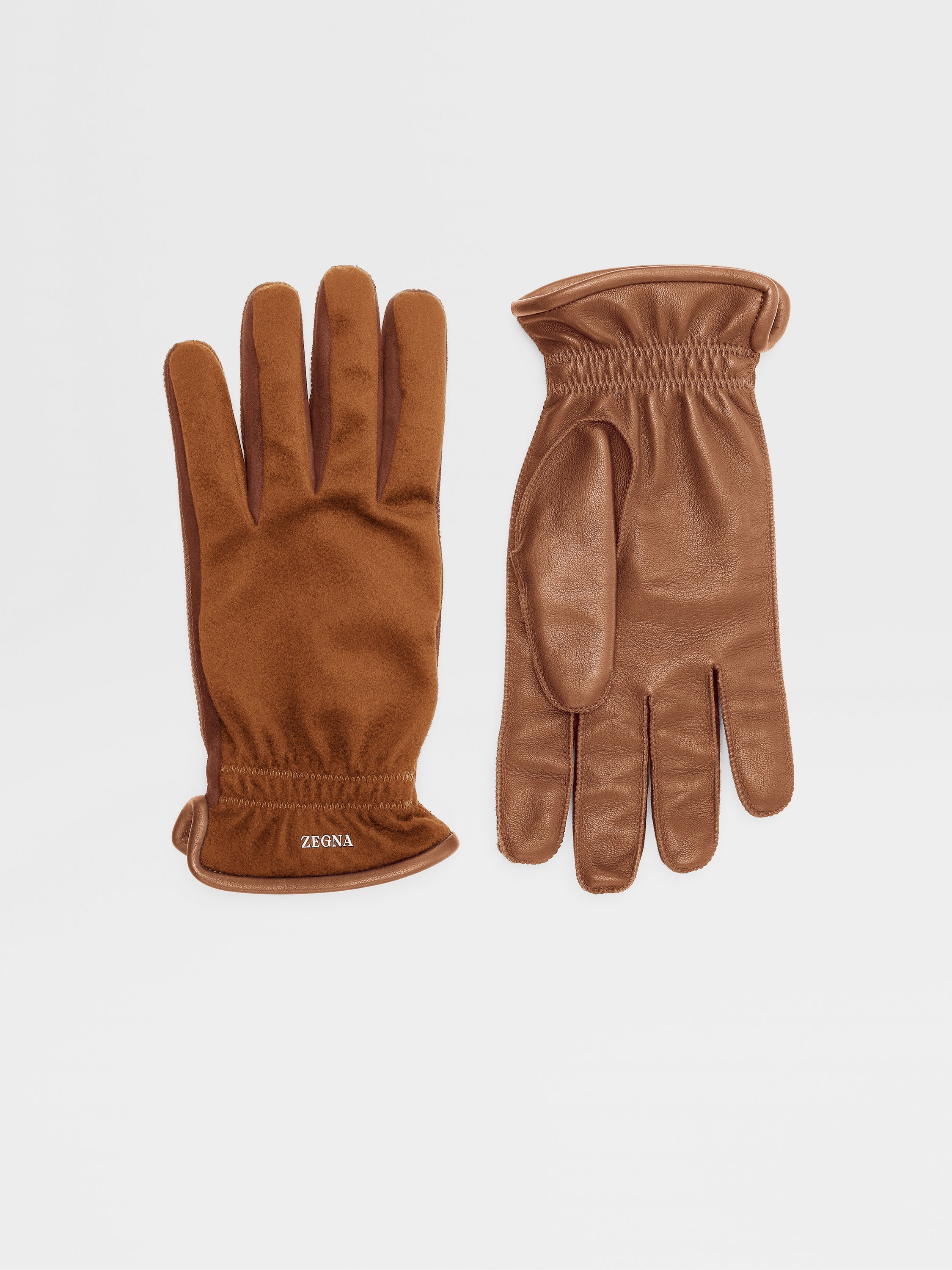 FOLIAGE OASI CASHMERE AND LEATHER GLOVES - 1