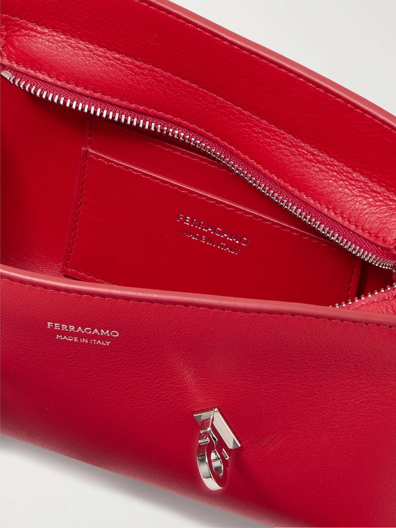 Hug embellished leather shoulder bag - 5