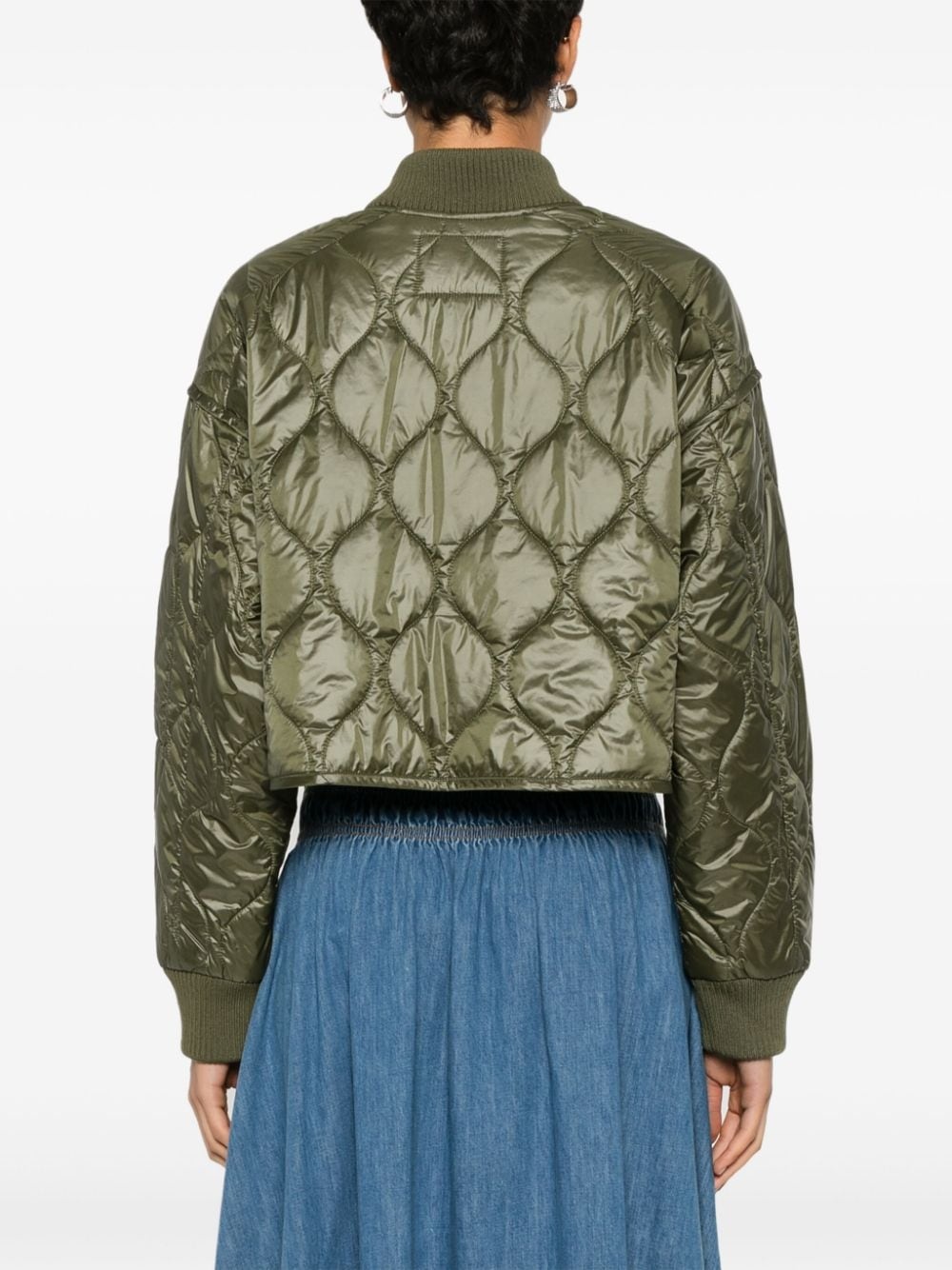 cropped quilted bomber jacket - 4