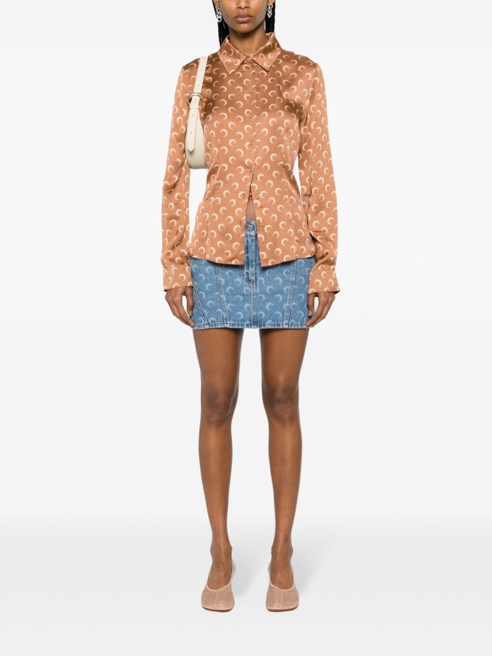 crescent moon-print shirt - 2