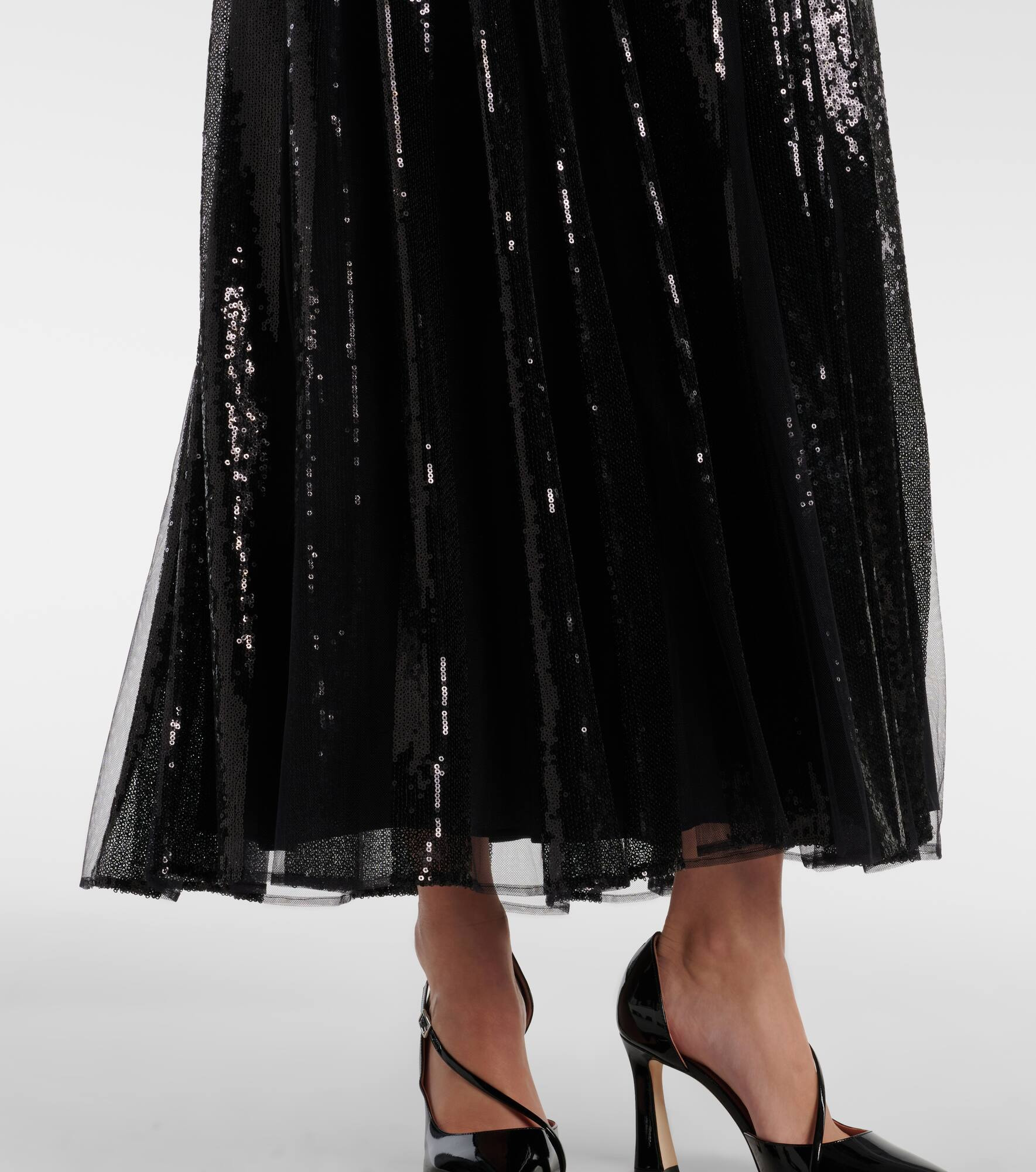 Sequined tulle maxi dress - 6