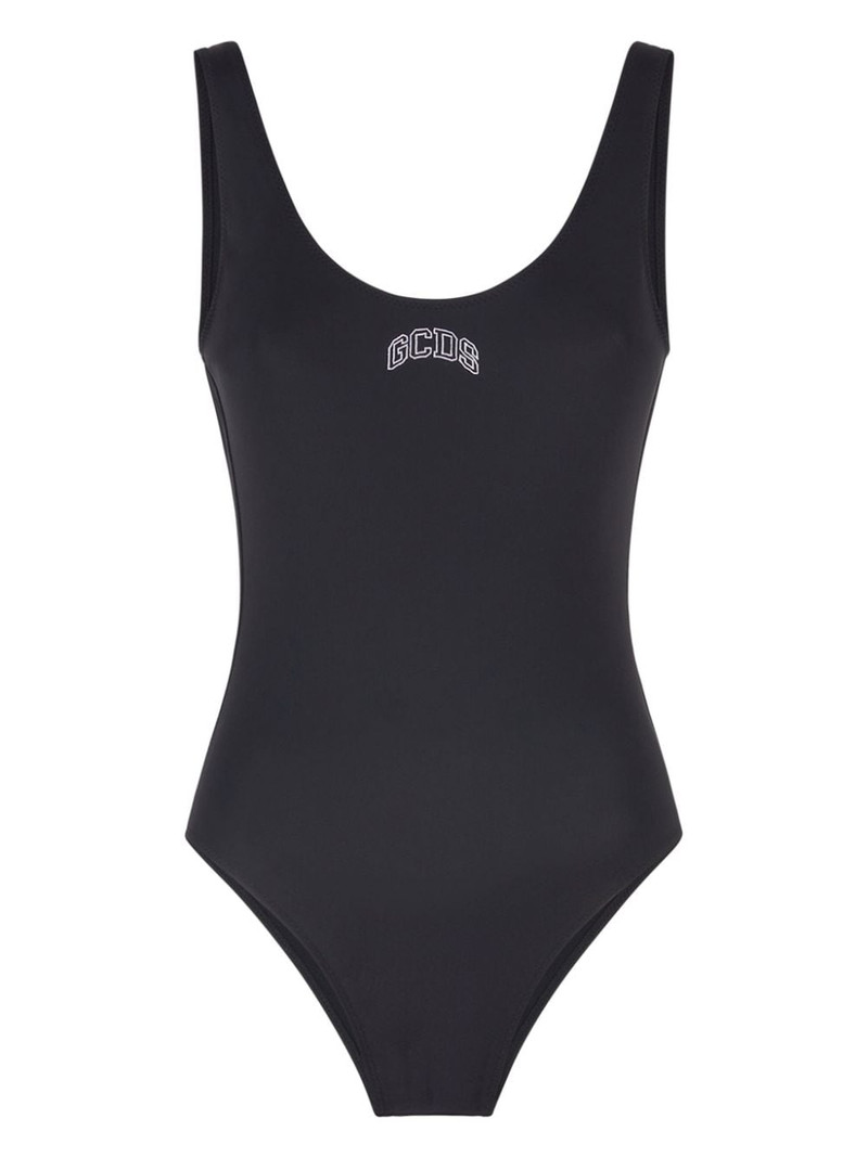 logo-print low-back swimsuit 1