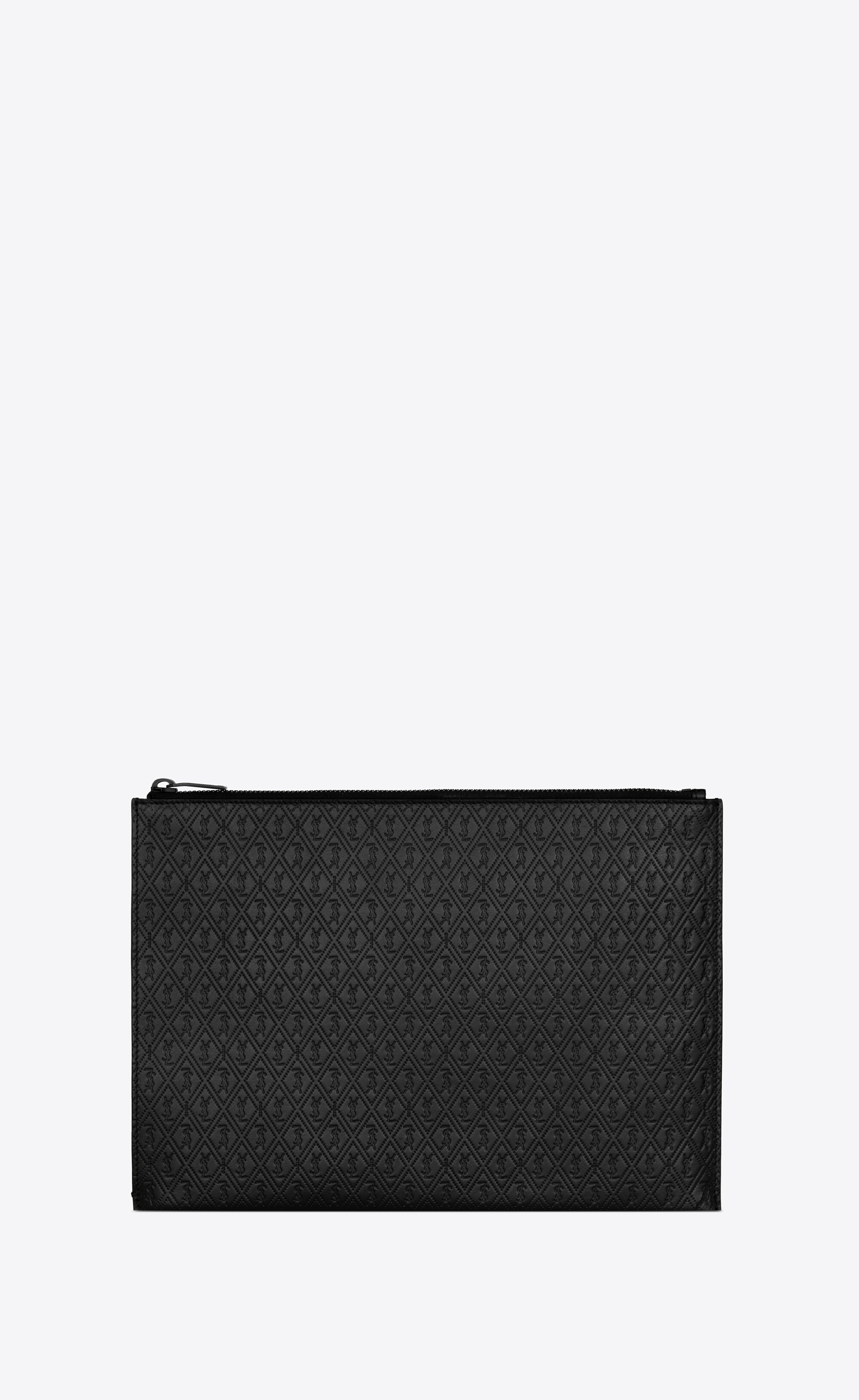 le monogramme all over zipped tablet holder in embossed smooth leather - 1