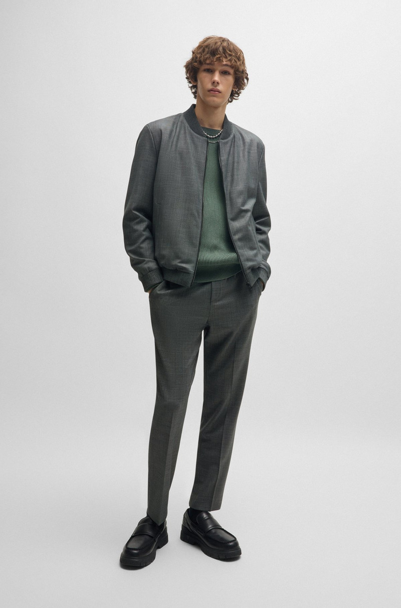 HUGO SLIM-FIT JACKET IN MICRO-PATTERNED BIRDSEYE CLOTH outlook